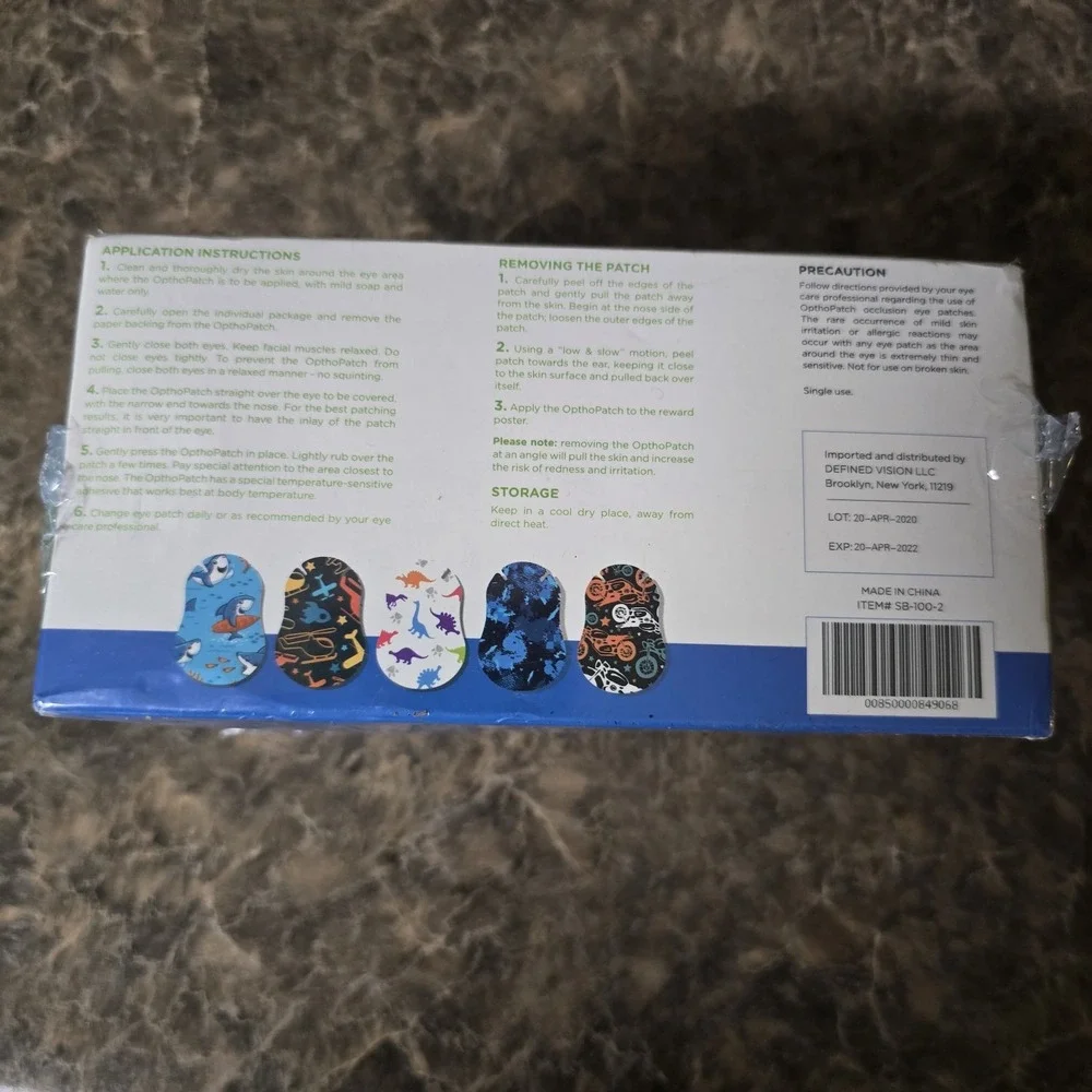 Opthopatch Eye Patches for Kids-Extra Sensitive Adhesive- Boys' Design  100CtNEW